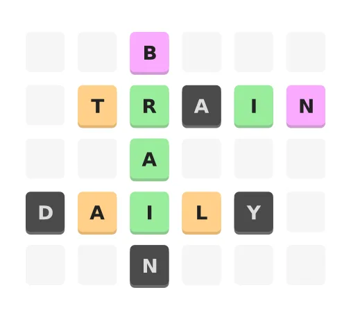 Thirdle word game example showing color hints